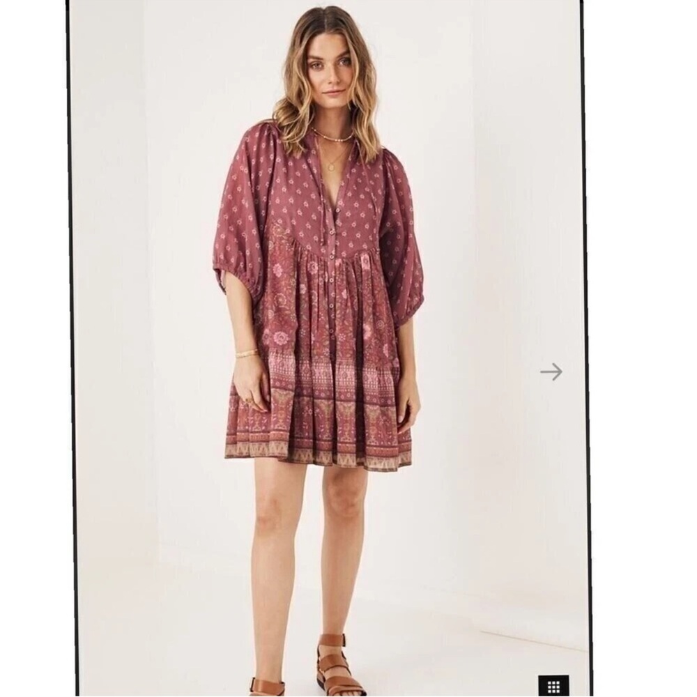 Spell and the Gypsy Utopia Tunic Mini Dress in Berry Size L